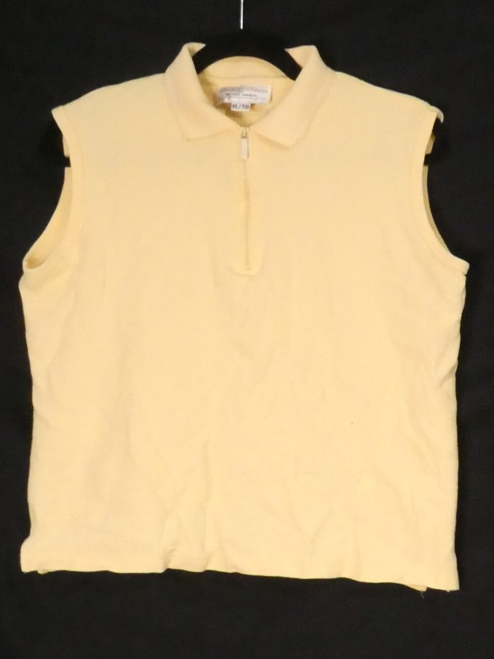 IMAGINATION By Amber Sleeveless 1/4 Zip Yellow Polo Top - Yellow XL
